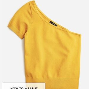 J. Crew Mustard One-Shoulder Top